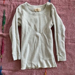 Grey Waffle Mid Sleeve Shirt